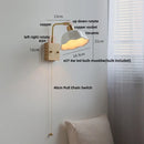 Axyaa Ash Wood LED Wall Fixture Rotatable Glass Bedside Lamp