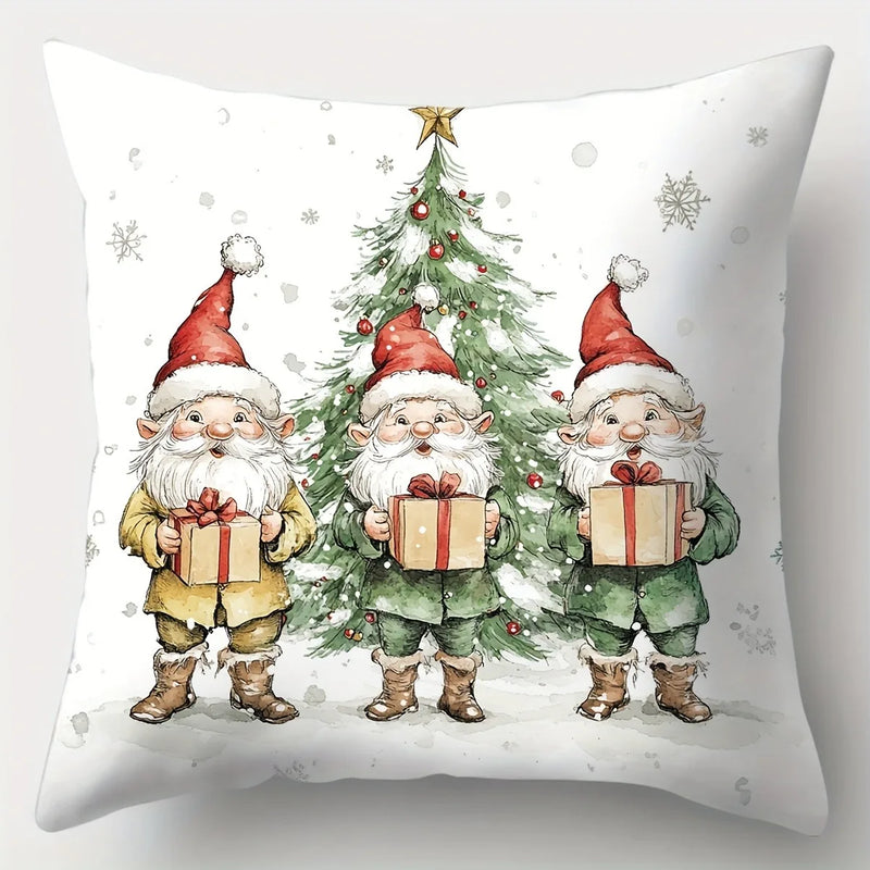 Axyaa Winter Snowman Car Christmas Tree Pillowcase