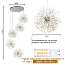 Axyaa Gold Crystal Pendant Lamp Hanging Dinning Lighting for Modern Decor