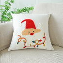 Axyaa Christmas Embroidered Pillow Cover Set - Elegant Holiday Decor for Home