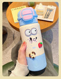 Axyaa Kids Stainless Steel Animal Thermos Water Bottle with Straw