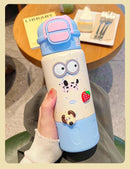 Axyaa Kids Stainless Steel Animal Thermos Water Bottle with Straw