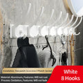 Axyaa Black White Folding Robe Hooks Towel Hanger Wall Rack for Bathroom & Kitchen