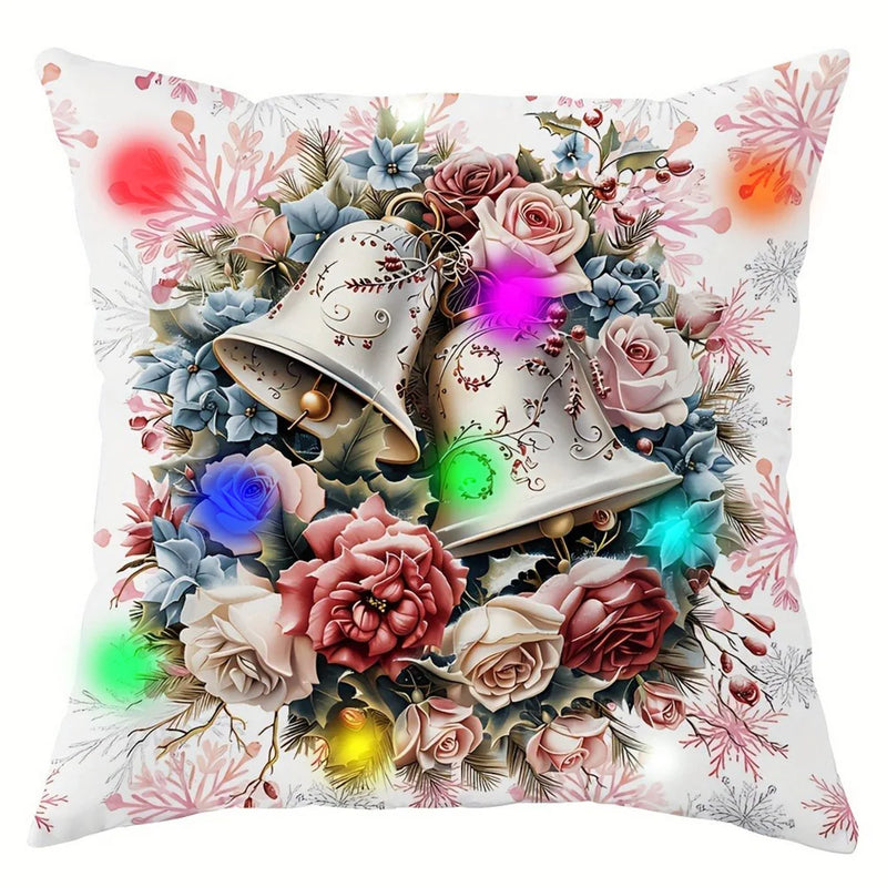 Axyaa LED Luminous Pillowcase with Santa Claus Snowman Rose Design