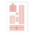 Axyaa Merry Pink Christmas Wall Art Canvas, Kids Room Decor, Nursery Posters, Nordic Design.