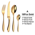 Axyaa Gold Stainless Steel Cutlery Set - Knife Fork Spoon Flatware