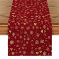 Axyaa Christmas Snow Table Runner - Indoor Outdoor Kitchen Dining Decor