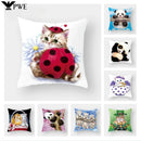 Axyaa Cute Animal Print Cushion Cover 45x45cm for Home Sofa Décor