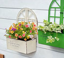 Axyaa Wrought Iron Window Flower Pot Wall Hanging Vase for Garden Balcony Decor