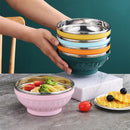 Axyaa 304 Stainless Steel Double-layer Heat Insulation Large Capacity Soup Bowl