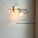 Axyaa Clear Glass Wall Light Fixture with Pull Chain Switch & LED Rotation