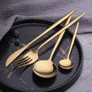 Axyaa Stainless Steel Dinnerware Set with Cutlery - 24Pcs Flatware Silverware