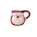 Axyaa Nordic Christmas Ceramic Mug Santa Elk Emboss - Christmas Gift & Decoration