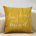 Axyaa Black White Yellow English Letter Design Linen Pillowcase 45x45cm