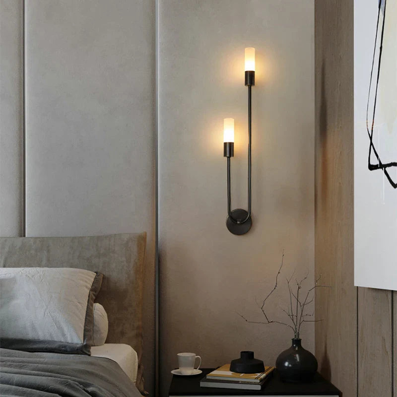 Axyaa Modern Minimalist Wall Sconces, Gold Black Indoor G9 Candle Lamps for Bedroom, Stairway, Balcony