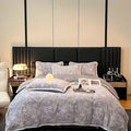 Axyaa High-End Jacquard Milk Fleece Winter 4-Piece Bed Set