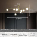 Axyaa Black LED Ceiling Chandelier for Bedroom Living Room Dining Room