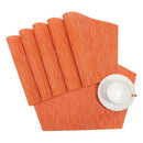 Axyaa Round PVC Placemats Set for Table - Heat Resistant Cafe Mats, Orange