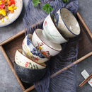 Axyaa Ceramic Rice Bowl Set | Japanese Retro Tableware Dining Bowls
