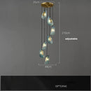 Axyaa Blue Flower Chandelier: LED Modern Home Decor Hanging Lamp for Luxury Living Room