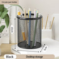 Axyaa Black Metal Mesh Desktop Organizer Pen Holder Pencil Cup Pen Case