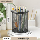 Axyaa Black Metal Mesh Desktop Organizer Pen Holder Pencil Cup Pen Case