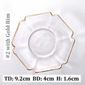 Axyaa Gold Rim Glass Saucer Plates for Tea Coffee Cup - Set of 1