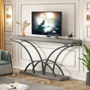 Axyaa 70.9" Gray Console Table with Wood Top, Modern Entryway Accent Furniture
