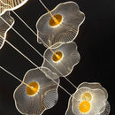 Axyaa Crystal Chandelier Stair Pendant Lamp Living Room Light Fixture