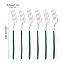 Axyaa 6Pcs Dinner Fork Set Stainless Steel Silverware Cutlery Mirror Flatware