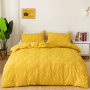 Axyaa Clipping and Carving Microfiber Duvet Cover Set for King Bed