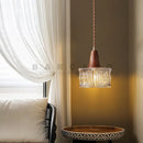 Axyaa Nordic Wooden Pendant Lights for Kitchen Restaurant, Industrial Glass Chandelier, E27/E26 Fixtures