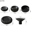 Axyaa Ceramic Dinner Plate Set | Irregular Texture Soup Salad Bowl | Home Tableware