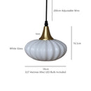 Axyaa Glass Pumpkin LED Pendant Light Hanging Lamp Pendant Lamp Copper E27