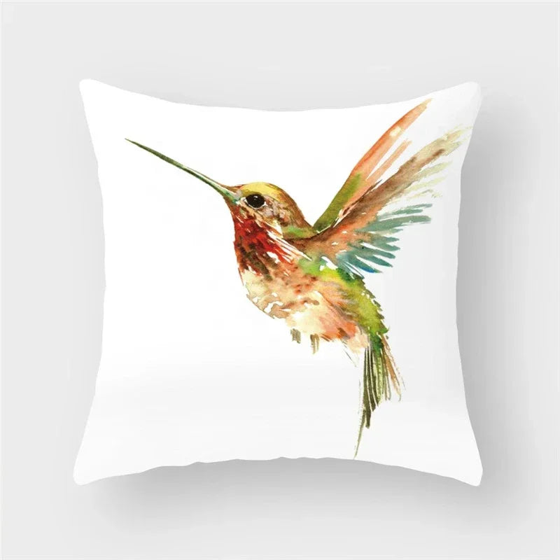 Axyaa Decorative Cushion Cover Throw Pillow 45*45 Sofa Flower Bird Animal Pillowcase