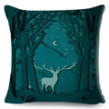 Axyaa Cartoon Deer Pillowcase - 45*45cm Linen Cushion for Home Decor