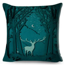 Axyaa Cartoon Deer Pillowcase - 45*45cm Linen Cushion for Home Decor