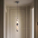 Axyaa Black Stone Pendant Lamp: High-End LED Chandelier for Luxury Living Room