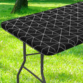 Axyaa 30x72inch Elastic Waterproof Rectangle Table Cover for Home Party & Outdoor
