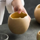 Axyaa Ceramic Eggshell Bowl Set - Ideal for Desserts, Steamed Eggs, Oats, Soups, and Snacks.