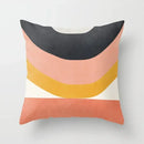 Axyaa Minimal Line Abstract Sun Pattern Plush Pillow Case