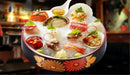 Axya Sashimi Salmon Fruit Plate Set of 4 - Round Tray Tableware Art