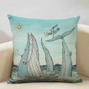 Axyaa Enchanted Forest Tree House Pillow Cover for Home Decor Sofa