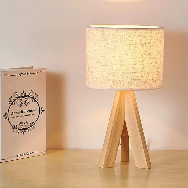Axyaa Nordic Modern Art Desk Lamp Fabric Bedside Light for Bedroom Study