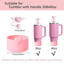 Axyaa Heart Cup Set: 2 Straw Cover Caps, 2 Straw Toppers - 30oz 40oz Tumbler