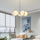 Axyaa Nordic Iron Ring Glass Ball LED Chandelier for Modern Living Room