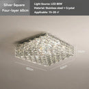 Axyaa Nordic Crystal LED Ceiling Chandelier - Luxury Gold Chrome Lighting for Home Décor