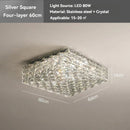 Axyaa Nordic Crystal LED Ceiling Chandelier in Gold/Chrome for Luxury Living Spaces