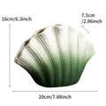 Axyaa Shell Ceramic Vase: Table Decor, Artificial Flowers, Room Aesthetic