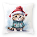 Christmas Cartoon Animal Printed Pillowcase by Axyaa: Decorative Throw Cover for Sofa, Living Room, Cushion